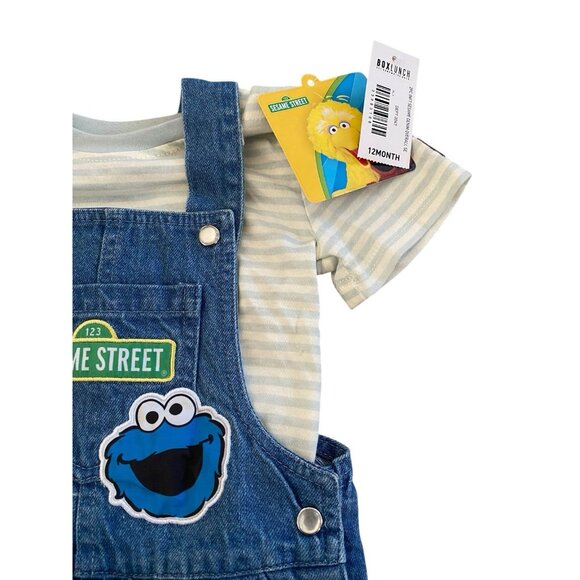 Sesame Street Characters Y2K Infant Overalls & T-Shirt Set 12mos New - Picture 4 of 5